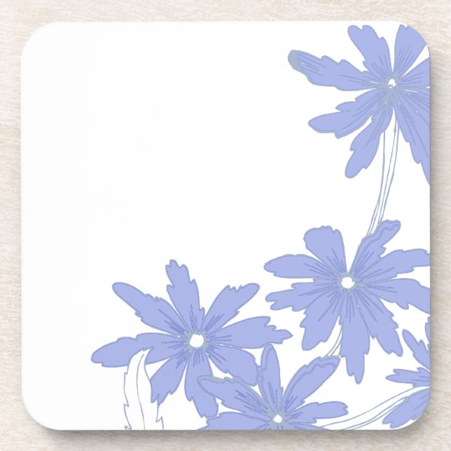 Periwinkle Blue Daisies  Coaster (Front)