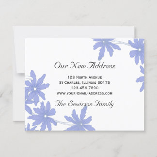 Periwinkle Blue Daisies New Address Announcement