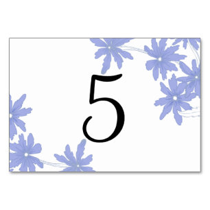Periwinkle Blue Daisies Wedding Table Numbers