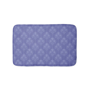 Periwinkle Blue Damask Bath Mat