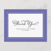 Periwinkle Blue Elegant Modern Wedding Thank You