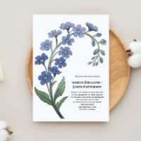Periwinkle Blue Floral Stylised Flowers Wedding