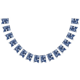 Periwinkle Blue Floral Toile No.1 Customisable Bunting