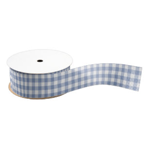 Periwinkle Blue Gingham Grosgrain Ribbon