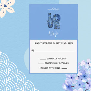 Periwinkle Blue Hydrangeas Floral Response Card
