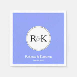 Periwinkle Blue Monogrammed Wedding Napkin