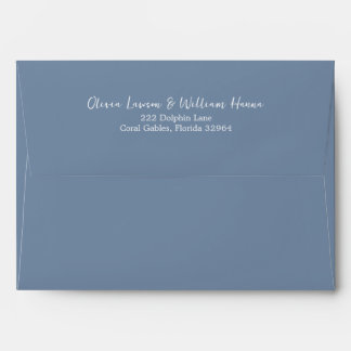 Periwinkle Blue Return Address Envelope Script