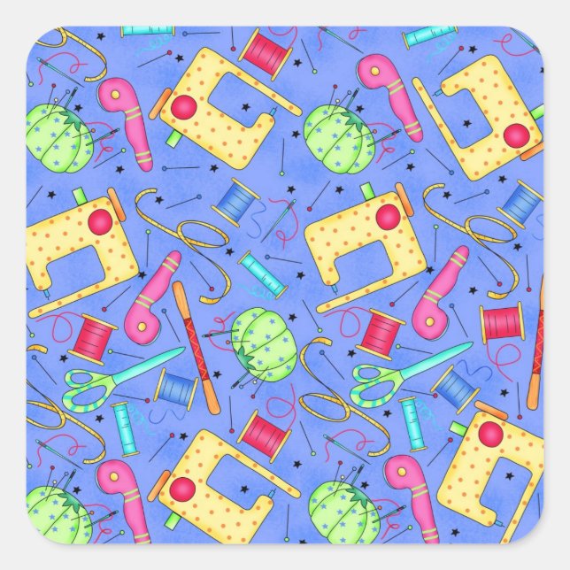 Periwinkle Blue Sewing Notions Sticker (Front)