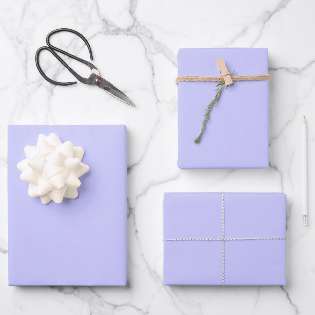 Periwinkle Blue Solid Colour | Classic | Elegant Wrapping Paper Sheet (Front)
