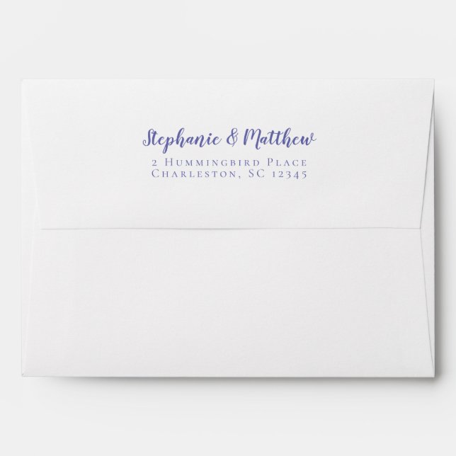 Periwinkle Blue Wedding Return Address Envelope (Back (Top Flap))