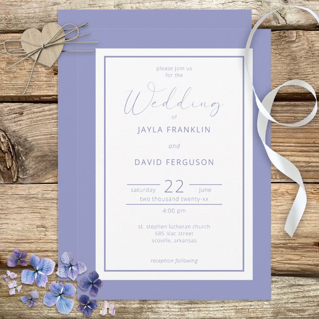 Periwinkle Blue White Hydrangea Flowers Invitation (Creator Uploaded)
