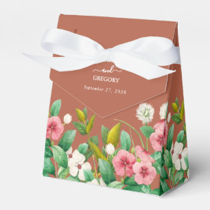 Periwinkle Burnt Orange Terracotta Wedding Favour Box