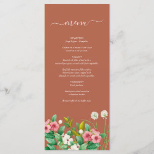 Periwinkle Burnt Orange Terracotta Wedding   Menu