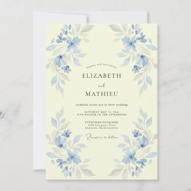 Periwinkle Buttercream Wedding Invitation (Front)