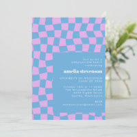 Periwinkle Chequerboard Graduation Party Photo
