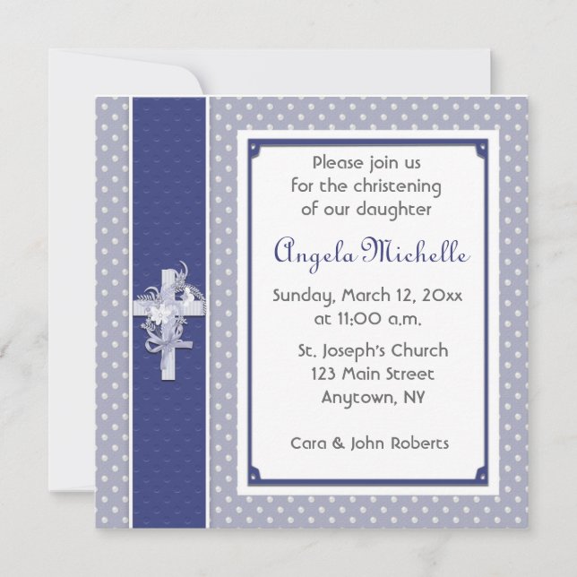 Periwinkle Christian Invitation (Front)
