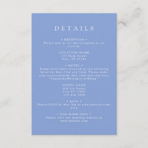 Periwinkle Coordinate Wedding Details Enclosure Card