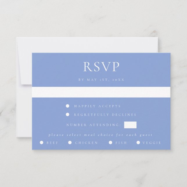 Periwinkle Coordinate Wedding RSVP Card (Front)