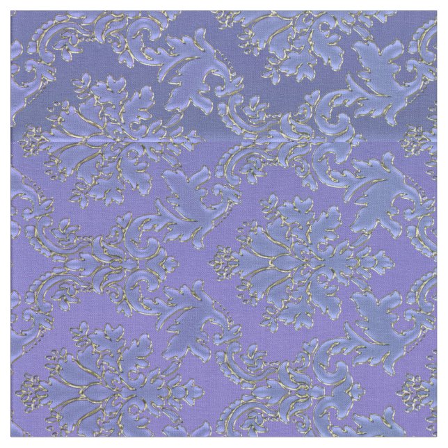 Periwinkle Damask Print Fabric (Close Up)