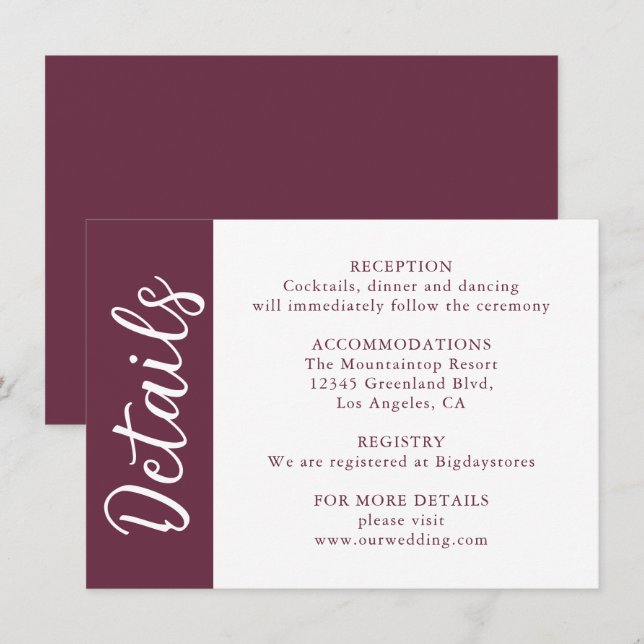 Periwinkle Decorative Calligraphy Enclosure Card (Front/Back)