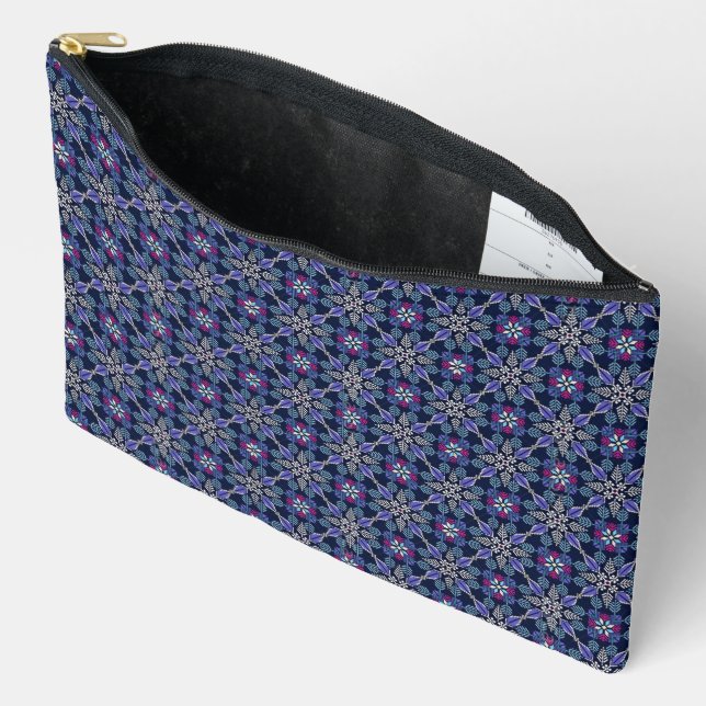 Periwinkle Drop Print Cosmetic Bag (Open)