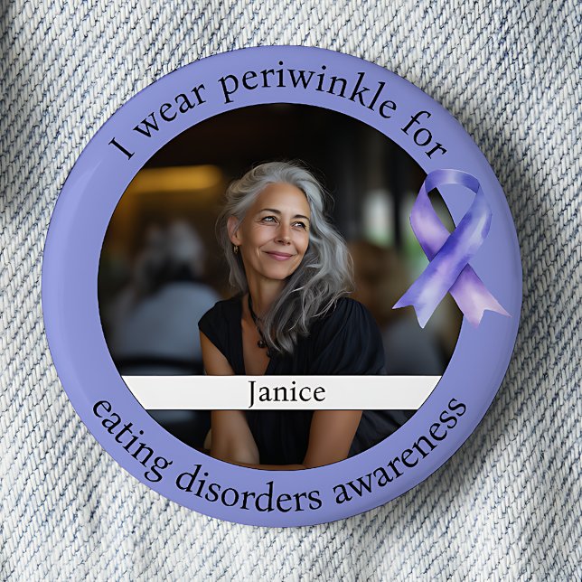 Periwinkle Eating Disorder Awareness Photo 6 Cm Round Badge (Creator Uploaded)