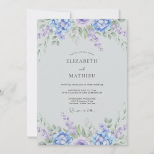 Periwinkle Ethereal Botanical Wedding Invitation