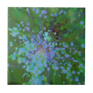 Periwinkle Explosion Holographic Abstract Art  Tile