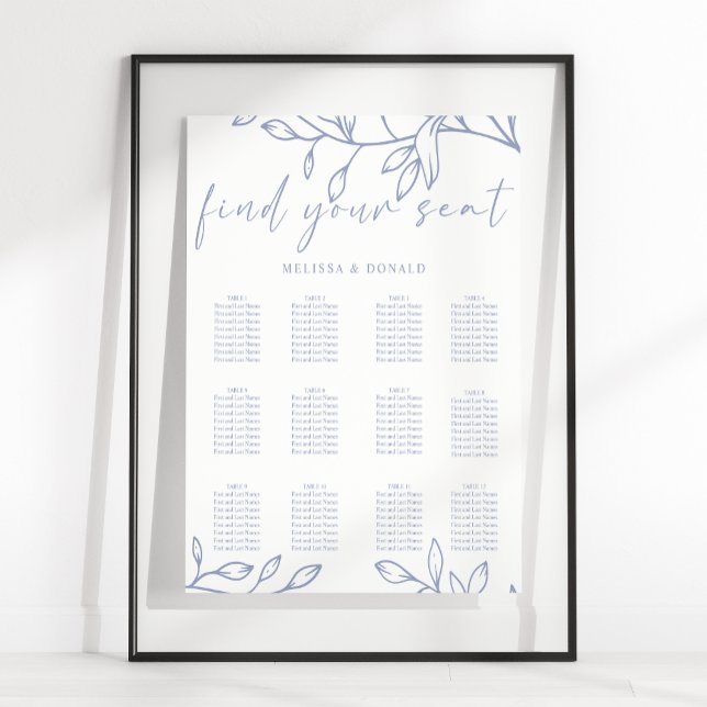 Periwinkle Flo Simple Wedding Seating Chart (Creator Uploaded)