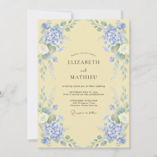 Periwinkle Floral Archway Wedding Invitation