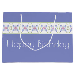 Periwinkle Floral Modern Large Gift Bag