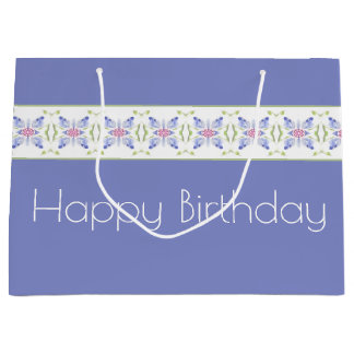 Periwinkle Floral Modern Large Gift Bag