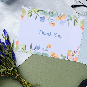 Periwinkle Floral Thank You Card
