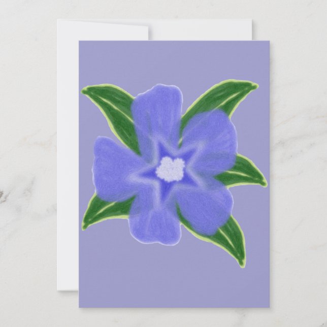 Periwinkle Flower Invitation (Front)