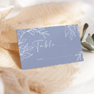 Periwinkle Flower Simple Wedding Escort Card
