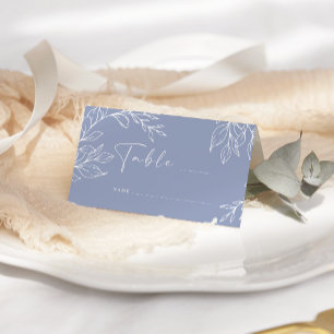 Periwinkle Flower Simple Wedding Place Card