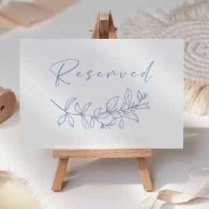 Periwinkle Flower Wedding Reserved Place Card