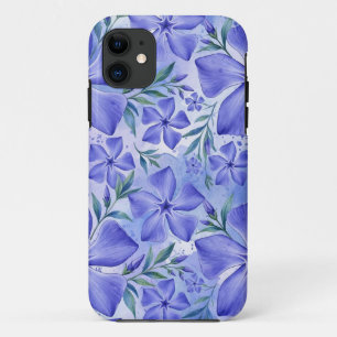 Periwinkle Flowers Blue Violet Vinca Blossoms Case-Mate iPhone Case