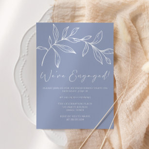 Periwinkle Flowers Boho Engagement Party Invitation