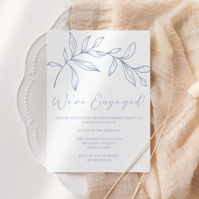 Periwinkle Flowers Boho Engagement Party Invitation (Creator Uploaded)