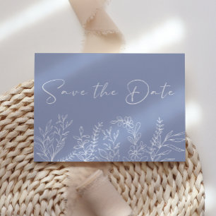 Periwinkle Flowers Boho Save The Date