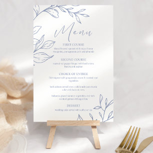 Periwinkle Flowers Boho Wedding Menu