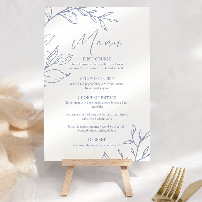 Periwinkle Flowers Boho Wedding Menu (Creator Uploaded)
