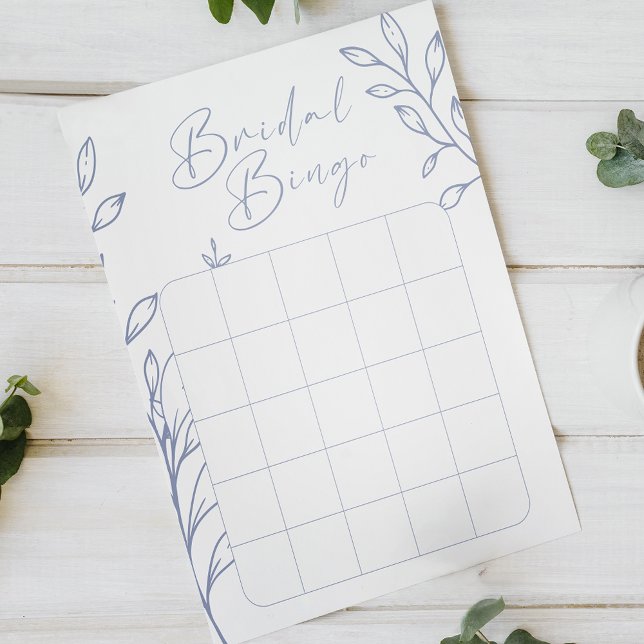 Periwinkle Flowers Bridal Shower Bingo Game (Creator Uploaded)