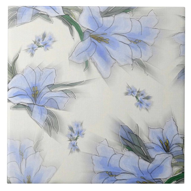 Periwinkle Flowers Ceramic Tiles (Front)