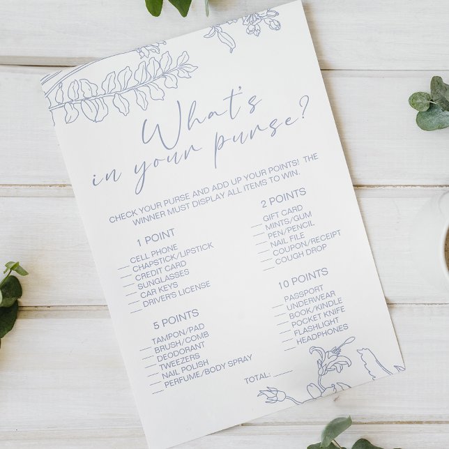 Periwinkle Flowers Game Whats In Your Purse Flyer (Creator Uploaded)