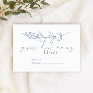 Periwinkle Flowers How Many Kisses Bridal Game Enclosure Card