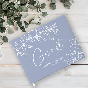 Periwinkle Flowers Simple Boho Wedding Guest Book
