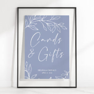 Periwinkle Flowers Simple Wedding Card & Gifts Po Poster