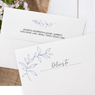 Periwinkle Flowers Wedding Invitation Envelope